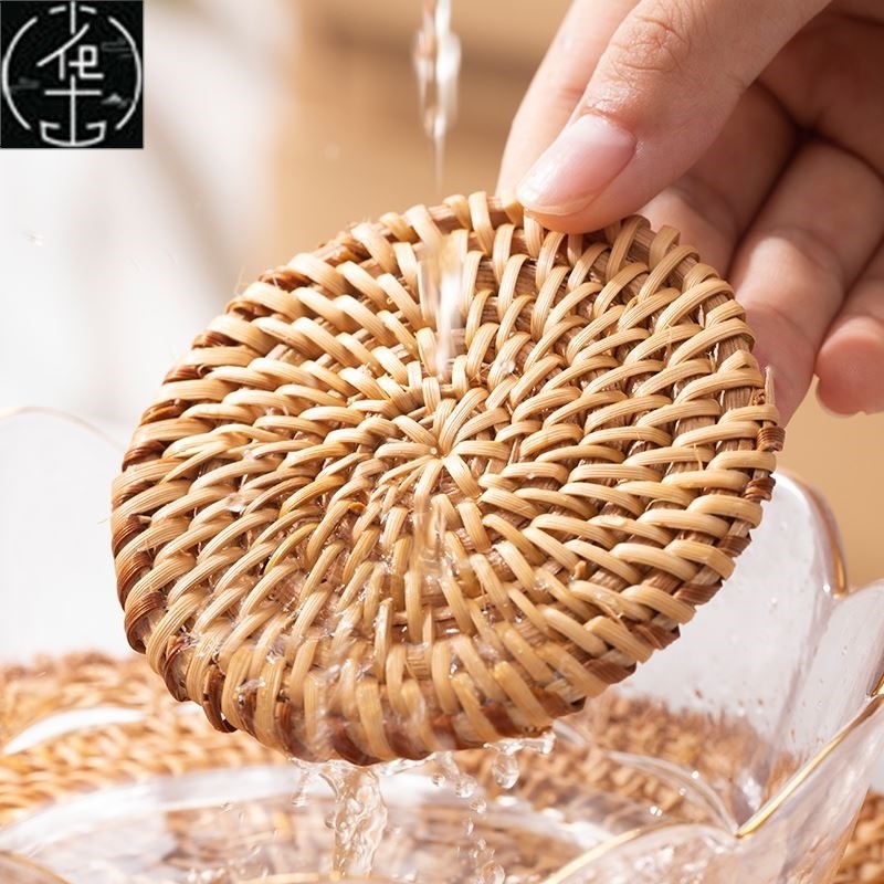 Weaving water hyacinth straw wAoven round mat dining table h