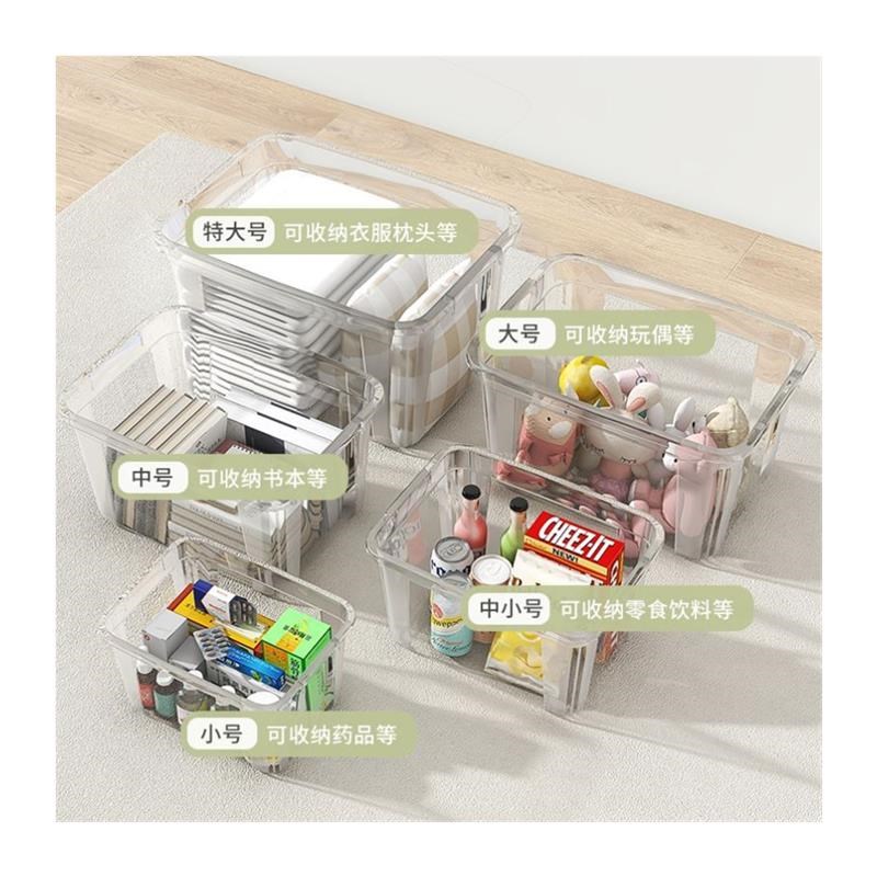 .Large Transparent plastic storage box front open Toy Zcloth