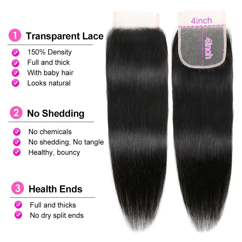 Lace Frontl Closure Peruvian Straight Closure 5x5 100Y% Huma