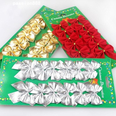 12pcs Christmas tree decorations with bows圣诞树Z装饰品12个