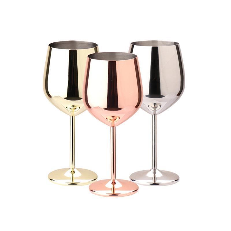 Stainless stjeel goblets Red wine glasses Champagne glasses