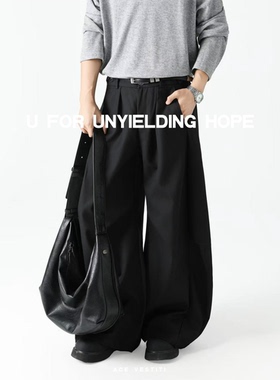 ACE VESTITI“打褶”基础弯刀TR西裤 通勤立体廓形男女剑道裤长裤