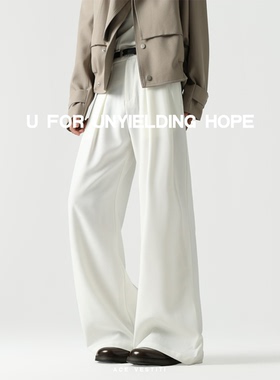 ACE VESTITI Classic系列 微褶金属元素垂感立体剪裁西裤男休闲裤