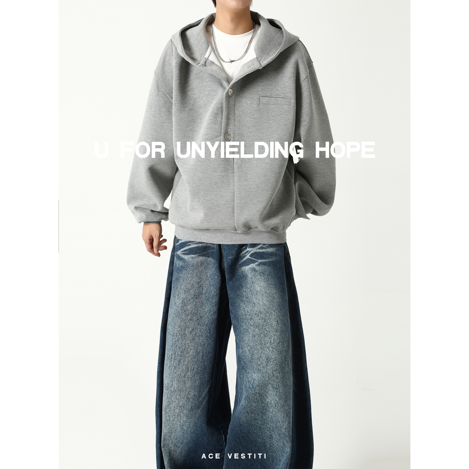 ACEVESTITI开襟重磅太空棉卫衣