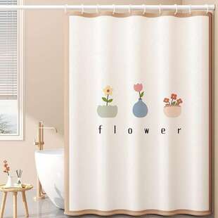 浴室隔断帘浴帘防水防霉套装 免打孔淋浴帘窗帘卫生间洗澡挂帘门帘