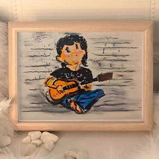 赵雷专辑绘画板相框摆件手绘雷子房间装饰画书房客厅摆台成品礼物