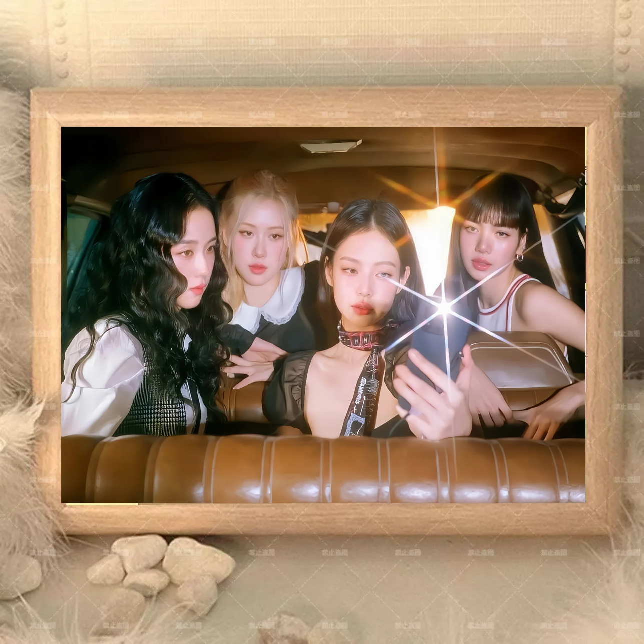 韩国 BLACKPINK三巡相框摆台挂墙画框洗照片打印纪念周边木质摆件