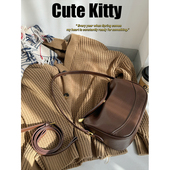 Cute Kitty小众设计包包女美拉德复古单肩腋下包百搭斜跨饺子包
