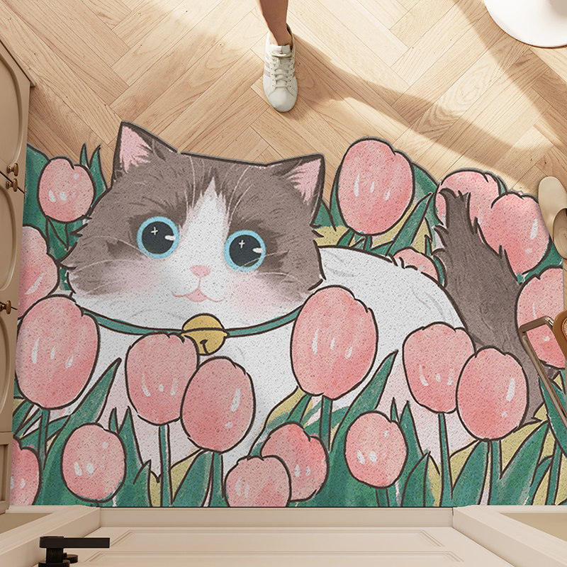 卡通猫咪入户门地垫进门门厅玄x关地毯可裁剪防滑可擦洗pvc脚踏垫,居家布艺,入户地垫,淘宝优惠券,粉丝福利购,淘宝优惠卷