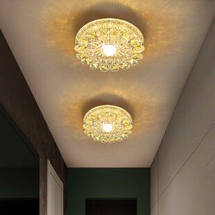 LED水晶过道走廊灯新款嵌入式入户玄G关阳台灯现代简约楼梯吸顶灯