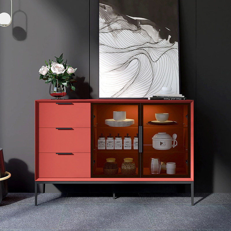 意式极简餐边柜烤漆现代实t木感应灯茶水收纳玄关柜多功能碗柜酒,住宅家具,餐边柜,淘宝优惠券,粉丝福利购,淘宝优惠卷