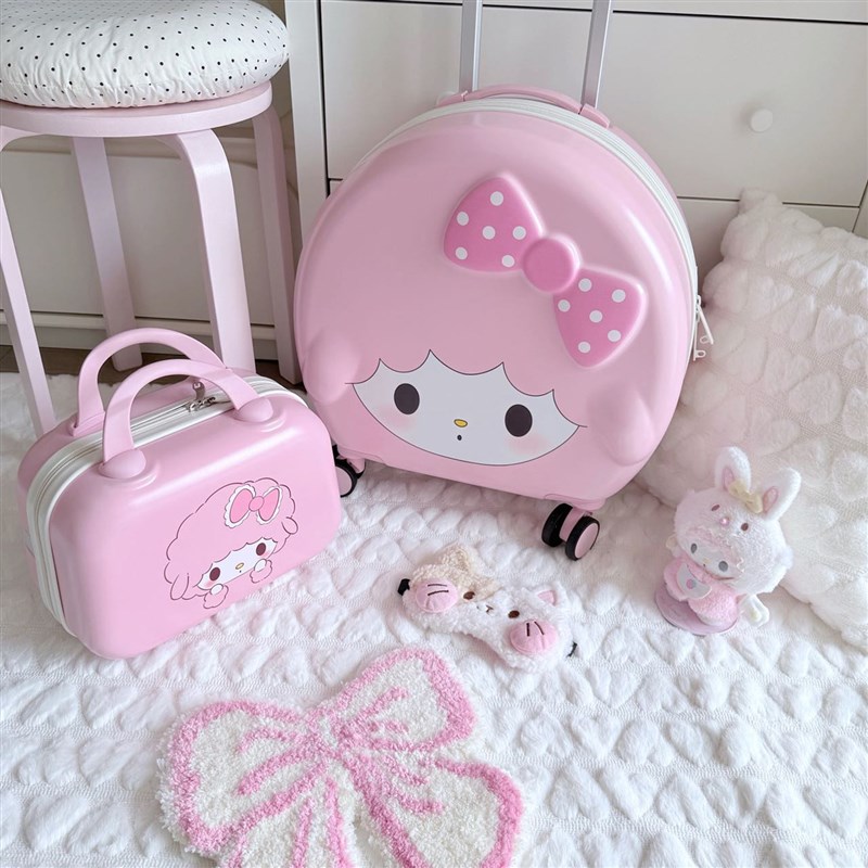 小羊行李箱可爱粉色系20寸登机箱女生高颜值小型轻X便短途拉杆箱