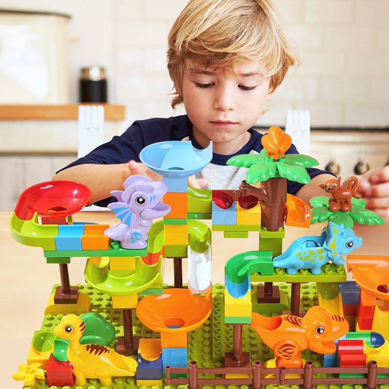 新款恐龙滑道滚珠k积木儿童大号大颗粒益智拼装玩具男女孩3宝宝6,玩具/童车/益智/积木/模型,普通塑料积木,淘宝优惠券,粉丝福利购,淘宝优惠卷