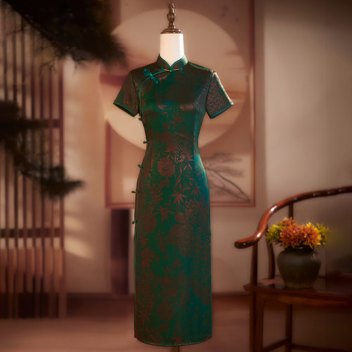 妈妈婚宴礼服新中式改良中年旗袍