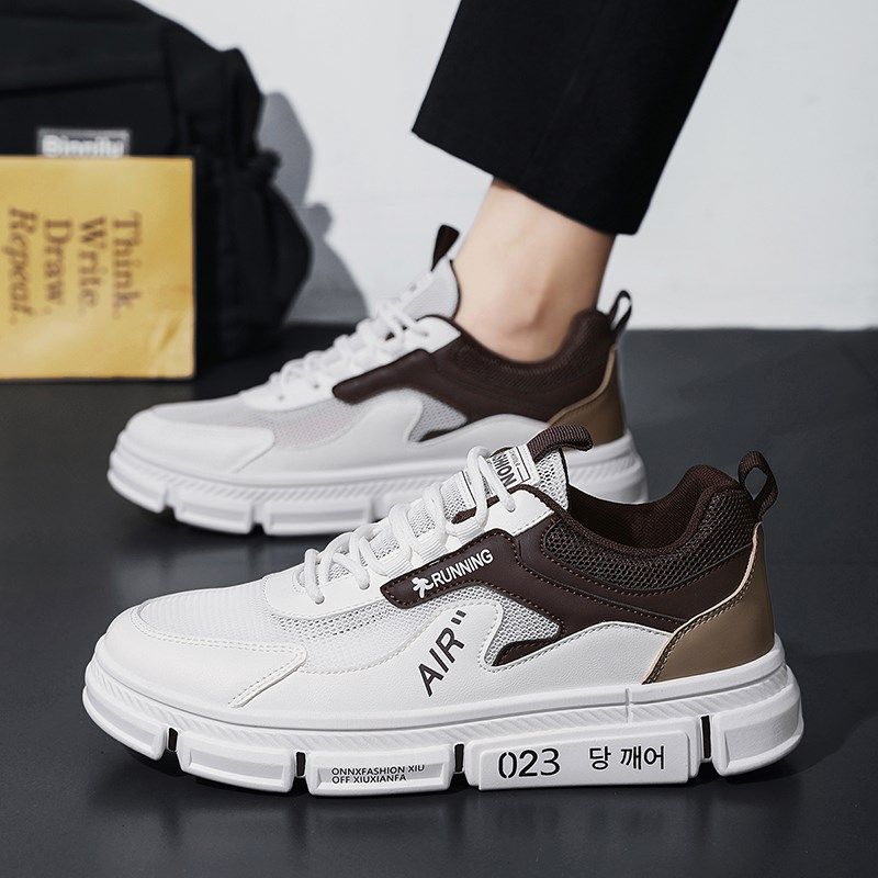 男鞋2025新款夏季网面透气运动休闲板鞋青少年潮S流百搭工作小白,流行男鞋,单鞋,淘宝优惠券,粉丝福利购,淘宝优惠卷