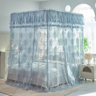 2025新款 加厚加密落地 高级豪华法式 提花宫廷蚊帐家用卧室三开门