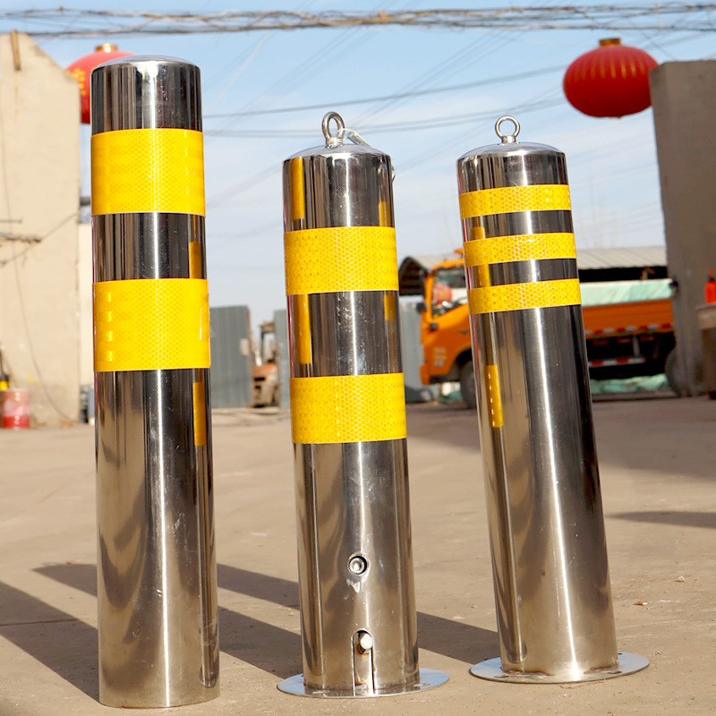 不锈钢警示柱固定隔离柱可拆卸反光路桩分道路障防撞柱交通防护柱