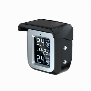 时钟款机车胎压侦测器摩托车电动车胎压监测器无线高精度胎压报警