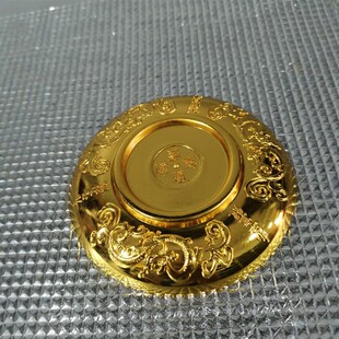 古玩杂项盘子龙凤呈祥赏盘摆件古玩家居鎏金鎏银工艺装饰品