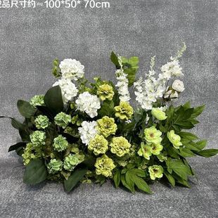 饰地排花仿真绢花花艺 婚庆花排结婚拱门花订婚宴背景迎宾区布置装