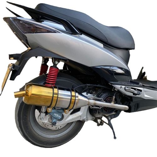 KYMCO G5光阳弯道KCC不锈钢侧绕HKR金色排气管 回压静音 直排响管