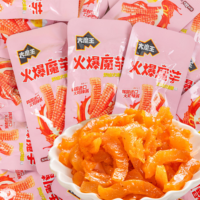 盐津铺子大魔王素毛肚火爆魔芋丝火鸡酱味辣味解馋休闲零食小吃品