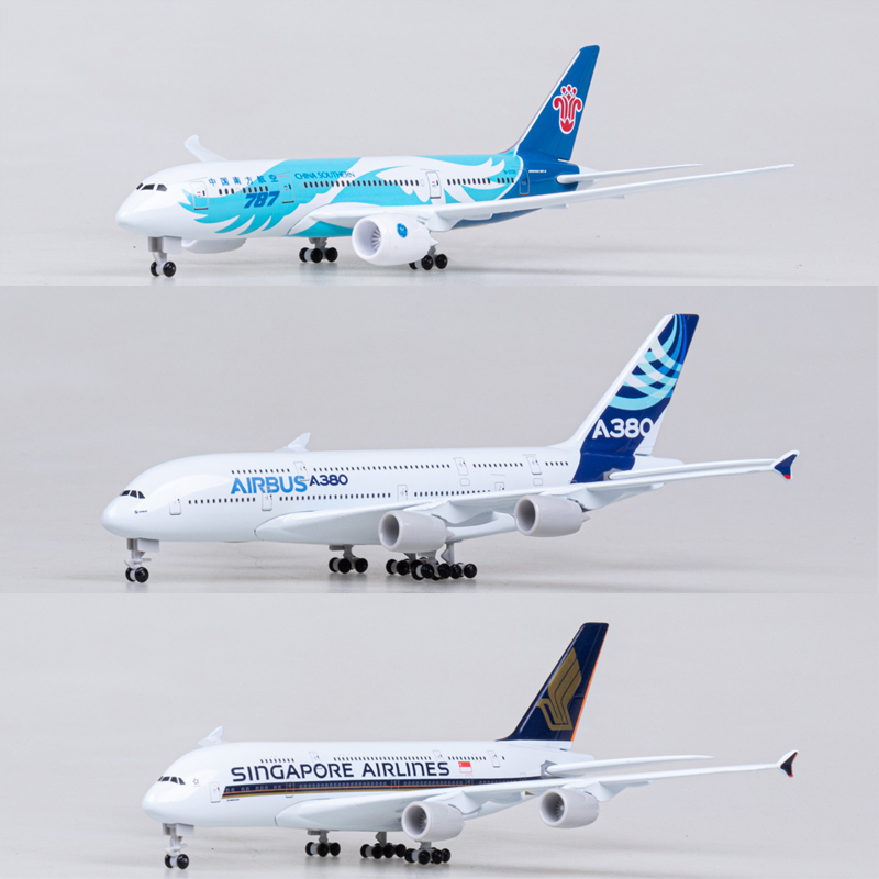18cm空客A380合金客机飞机模型原型机南航国航新加坡金属航模带轮