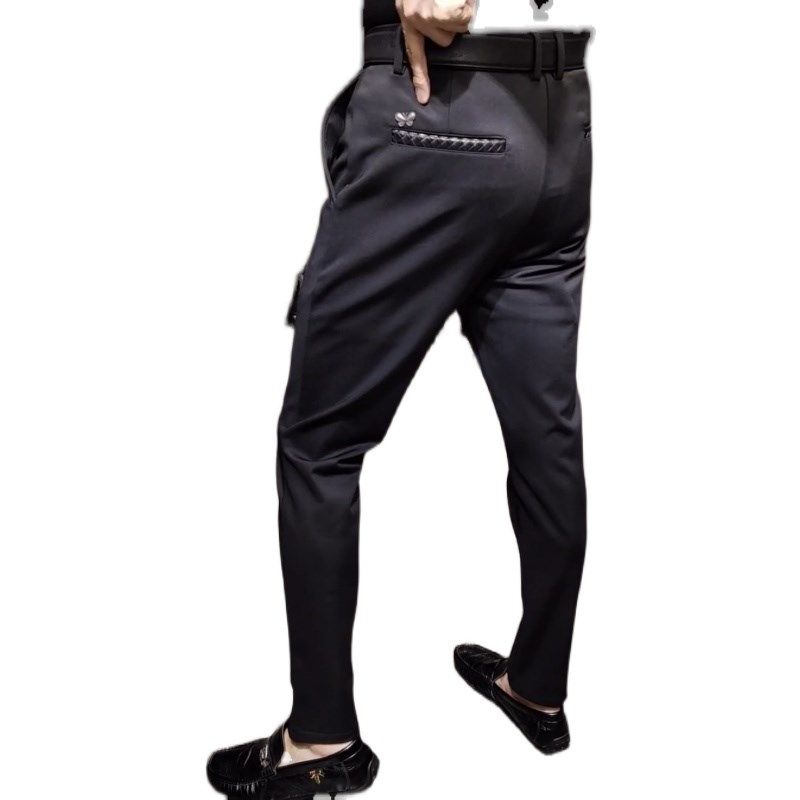 171冬季c男士直筒商务休闲男纯黑色中年秋冬款加绒西裤长裤男厚款,男装,休闲裤,淘宝优惠券,粉丝福利购,淘宝优惠卷