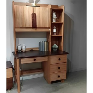 全实木儿童书桌红檀木儿童s学习桌写字桌电脑桌书架一体座椅1.2米