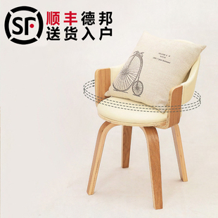简约餐椅旋转椅办公椅子 实木转椅电脑椅家用靠背布艺休闲现代时尚