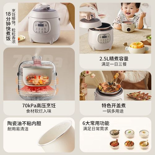 半球迷你电压力锅小型家用2.5L智能预约全自动多功能电饭锅2到3人