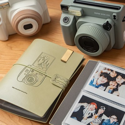 聚册wide宽幅拍立得相册富士相纸wide400/300卡册活页五5寸收纳本