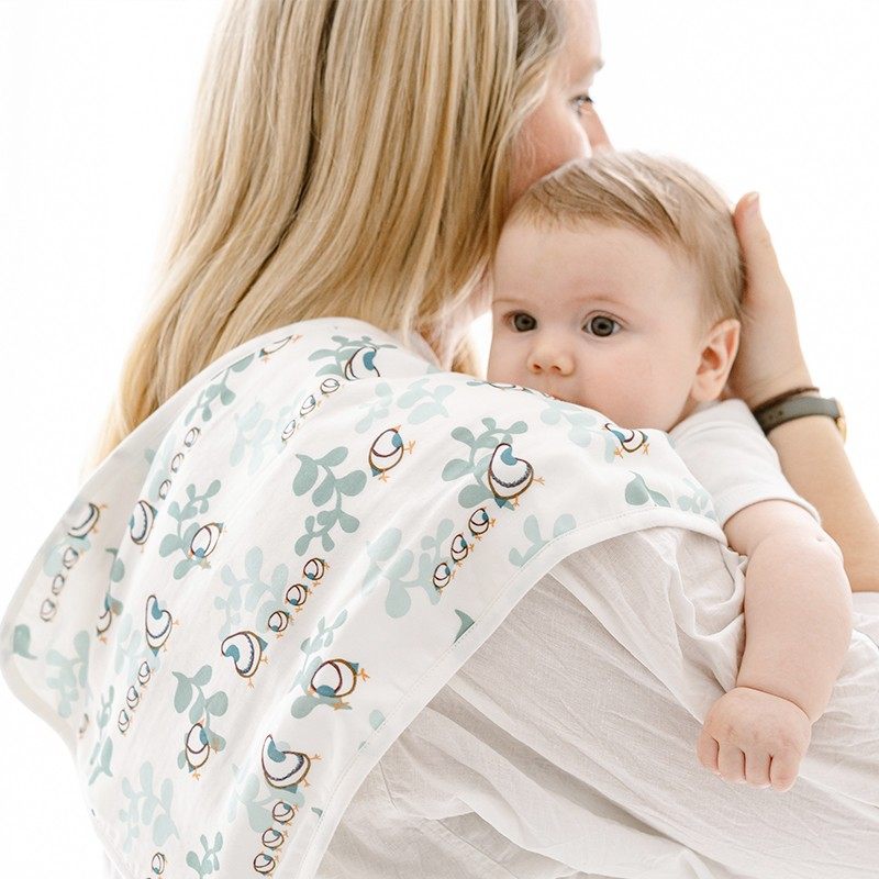 Nest Designs婴儿护肩口水巾宝宝围兜拍嗝吐奶巾防溢奶竹棉围嘴