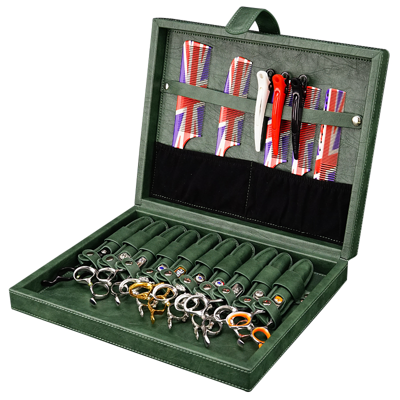 美发工具剪刀收纳盒发型师剪发工具便携式折叠包宠物美容师剪刀包