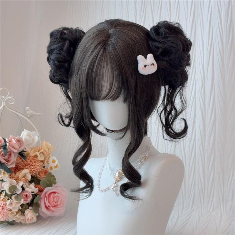 少萝甜心兔假发女lolita日常可拆卸双丸子自然蓬松新款甜妹全头套