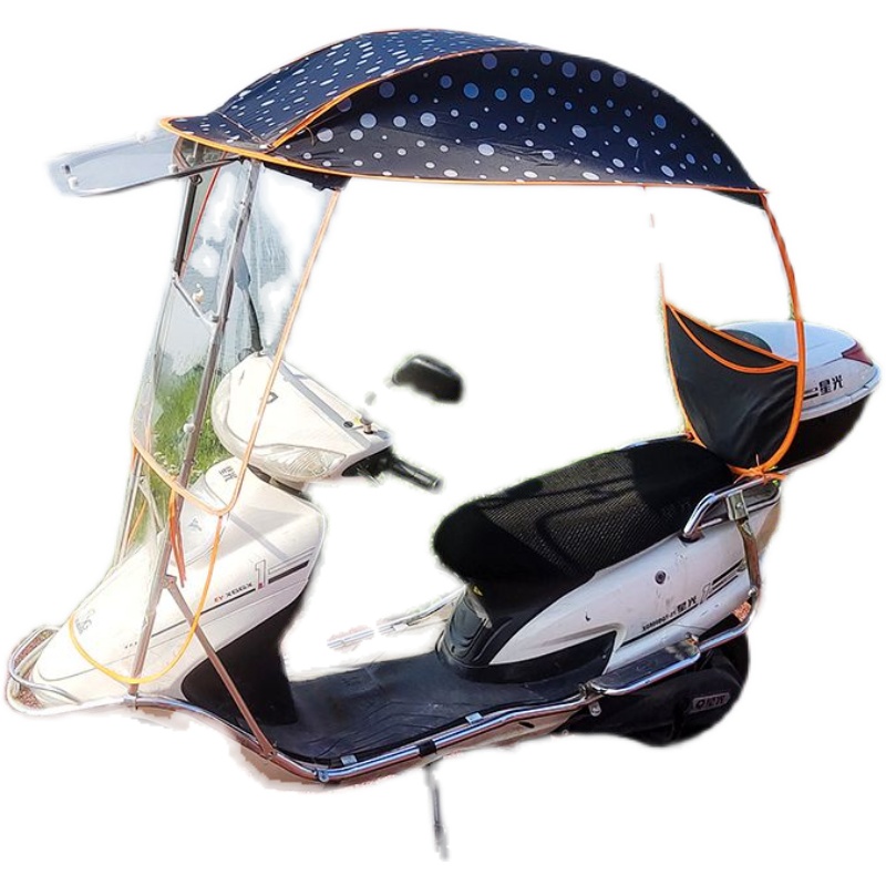 电动摩托车快拆快收遮阳棚遮雨棚蓬可拆卸新款雨棚蓬透明挡风通用