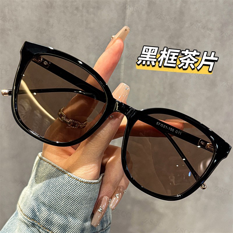 超大框橄榄色偏光墨镜女级感大脸2025款显脸小抗UV太阳眼镜