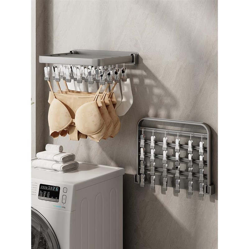 折叠晾衣架夹子壁挂晒袜子家用阳台防风内衣内裤婴儿袜夹子