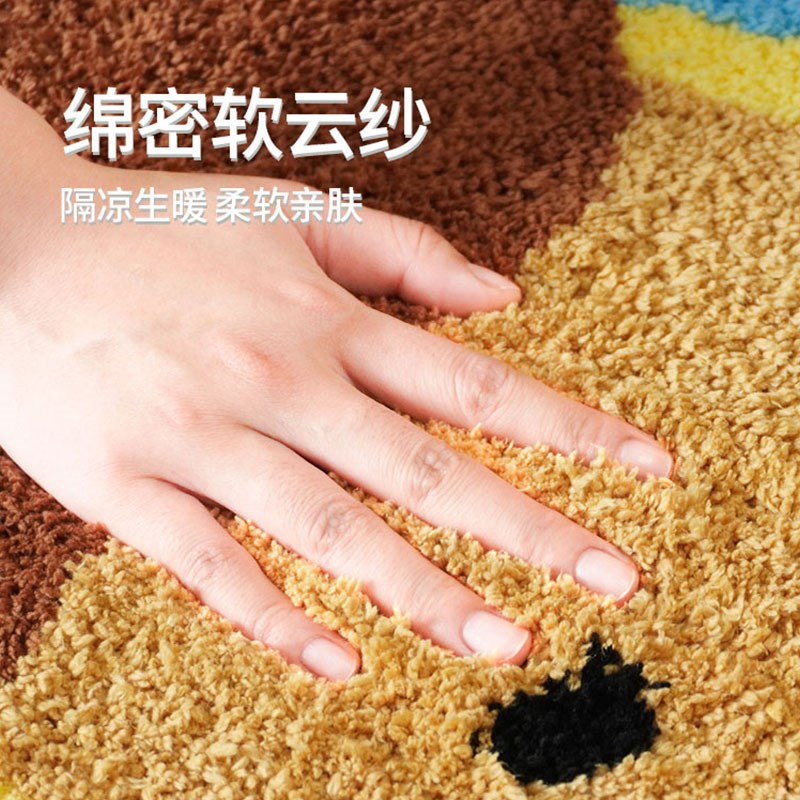 多巴胺波点小狗趴趴狗地毯植绒地毯客厅毛毯可爱卧室床边毯吸水垫