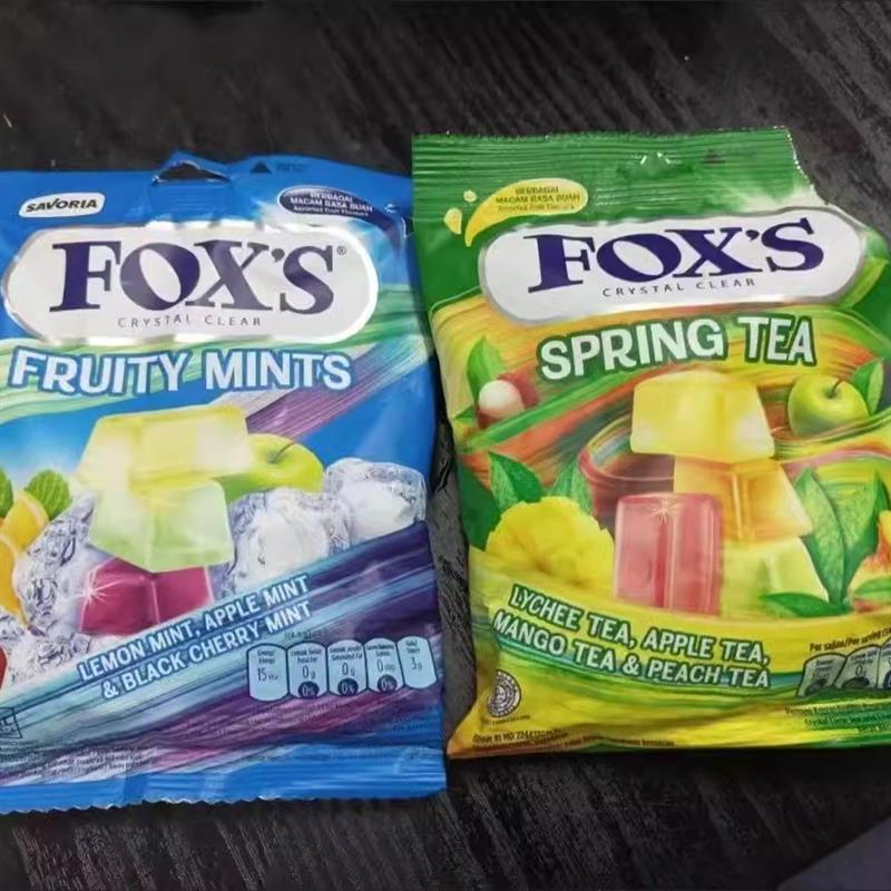 新货125g升级大包foxs水晶糖四季茶味印尼进口混合水果硬糖果