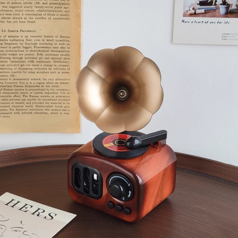 ins风复古怀i旧留声机摆件音乐盒酒吧咖啡厅玄关桌面创意家居装饰