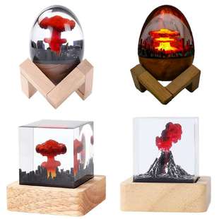 广岛之恋蛋形核爆蘑菇云小夜灯创意办公室桌面摆件树脂工艺品礼品