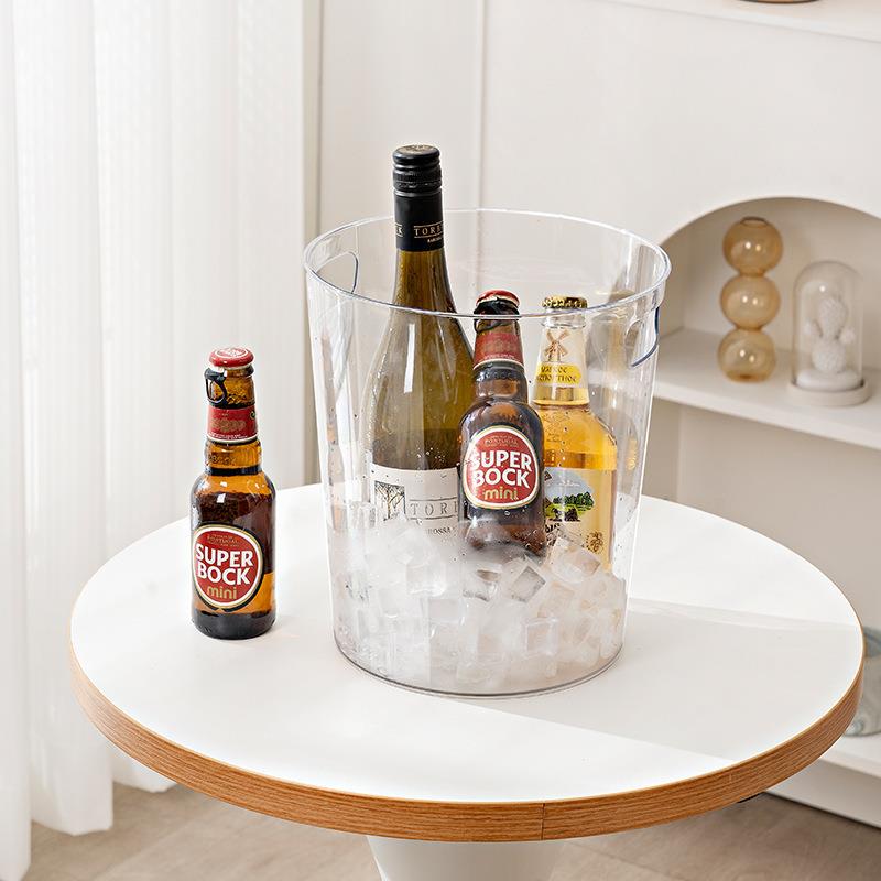 垃圾桶高颜值ins风透明提手废纸篓无盖醒花桶桌面宿舍塑料冰桶