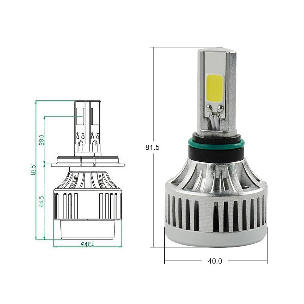 摩托车大灯3面发光led大灯三爪 H4内置改装电动车32w远近一体HS1