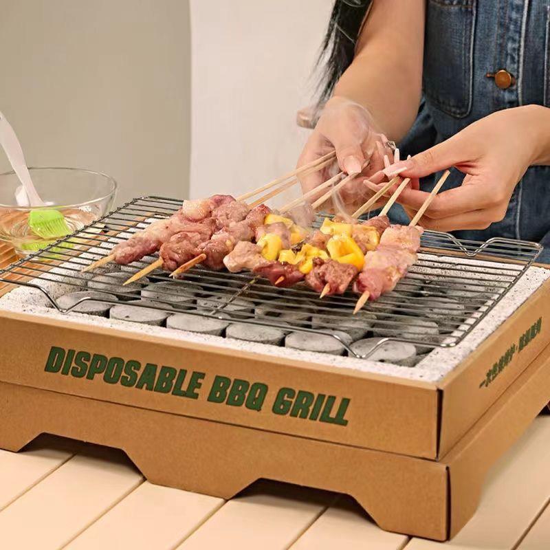 一次性烧烤炉小型户外家庭野餐便携户外用品烧烤炉速燃环保烤炉