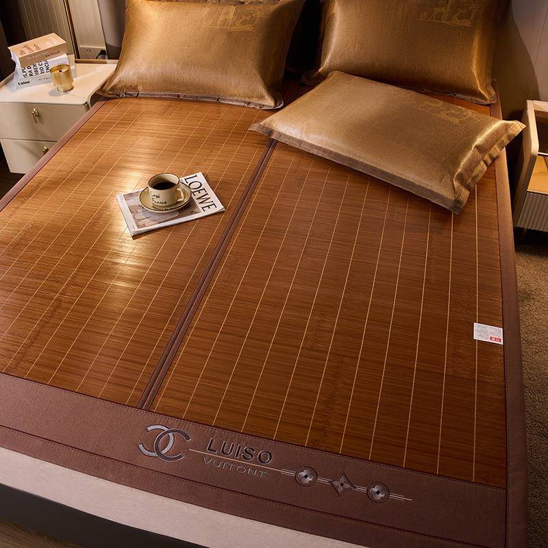 夏季竹席双人凉席可折叠碳化竹凉席冰丝凉席学生宿舍草席藤席家用