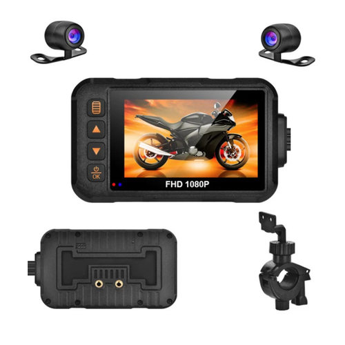 新款摩托车行车记录仪机车专用720P高清双录厂家直销