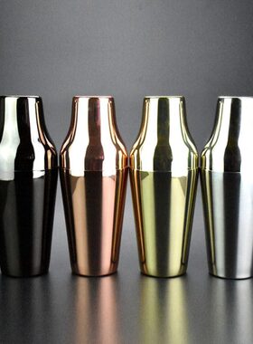 304不锈钢镀铜两节调酒器650ml 调酒工具 鸡尾酒摇酒壶 雪克壶