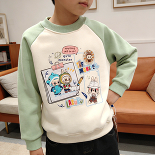 110-150码儿童秋冬卫衣男童卫衣秋冬款儿童卫衣上衣加绒套头上衣