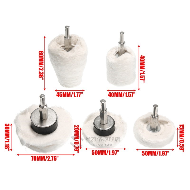 5Pcs/set Car Polishing Buffing WheelH Plish Pads Mop Drill K